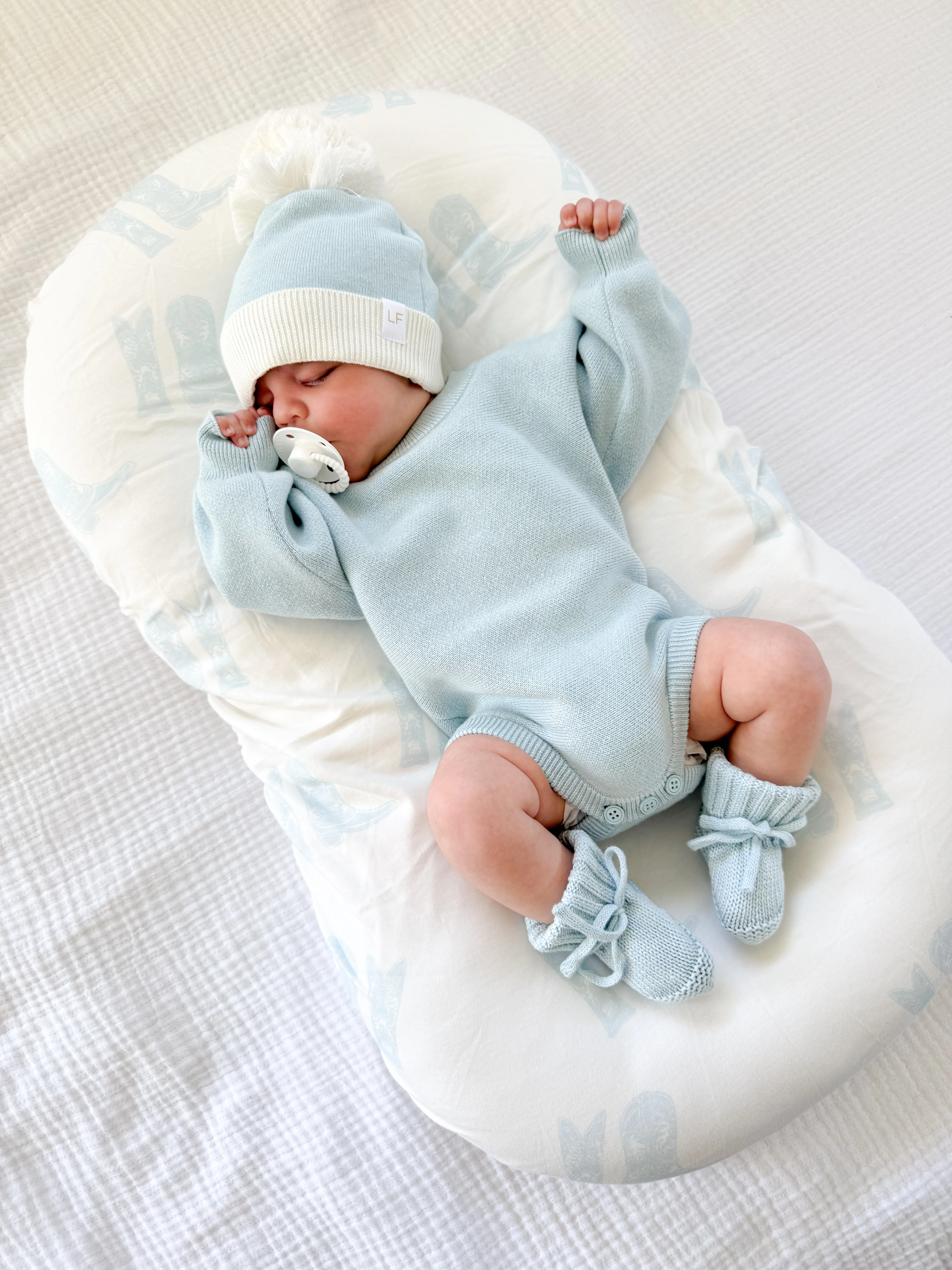 Bassinet Sheet | Blue Cowboy Boots - Image 5