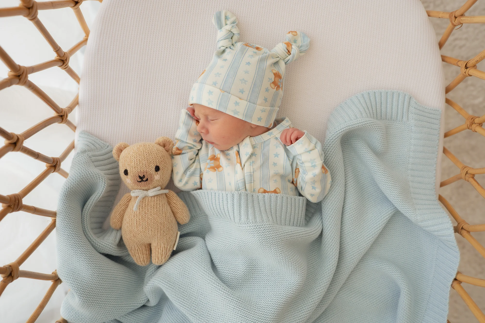 Heirloom Border Knit Blanket | Sky Blue - Image 10