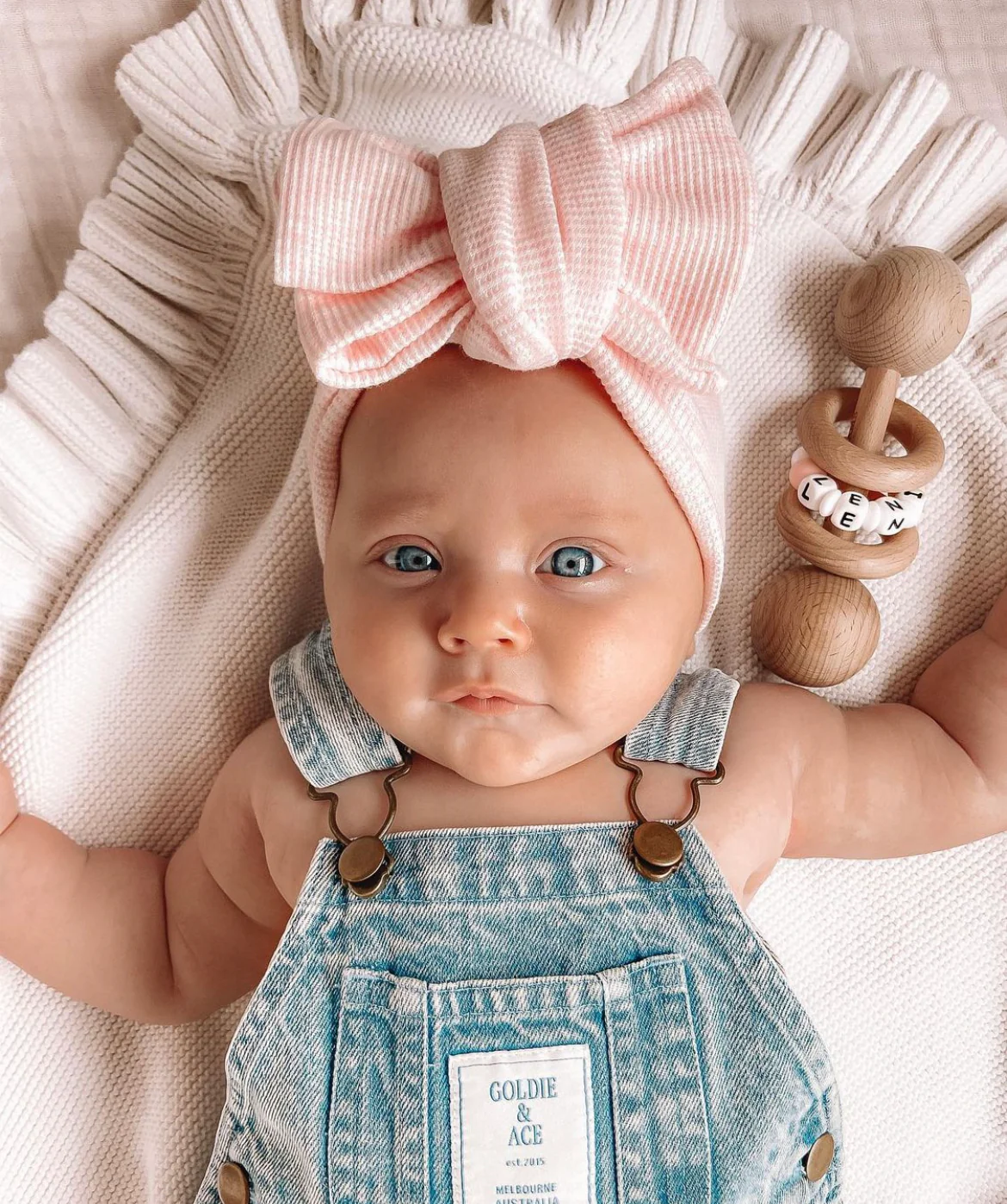 Oversized Topknot | Baby Pink Marle Waffle *AUGUST PRE-ORDER* - Image 3