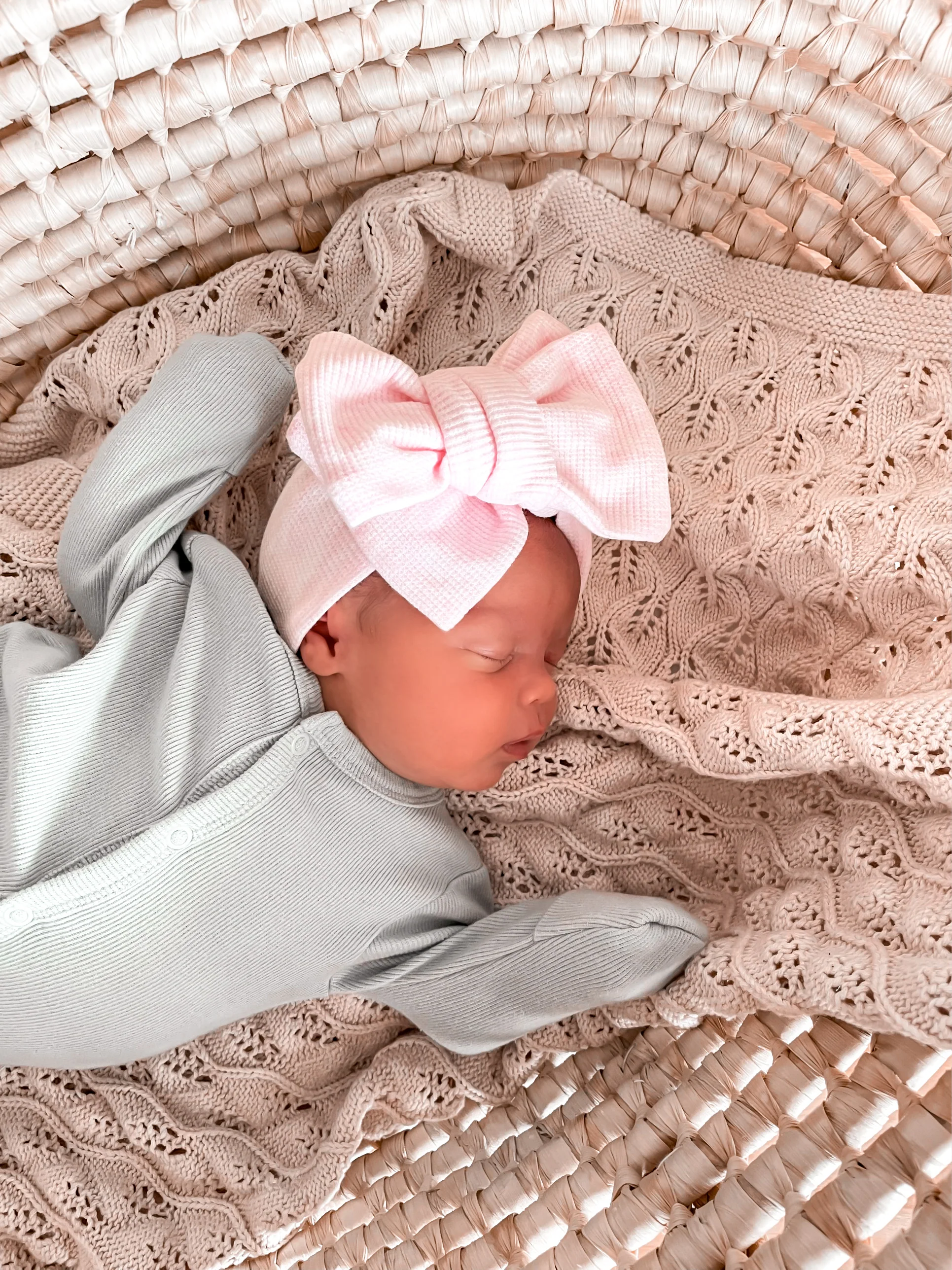Oversized Topknot | Baby Pink Marle Waffle *AUGUST PRE-ORDER* - Image 4