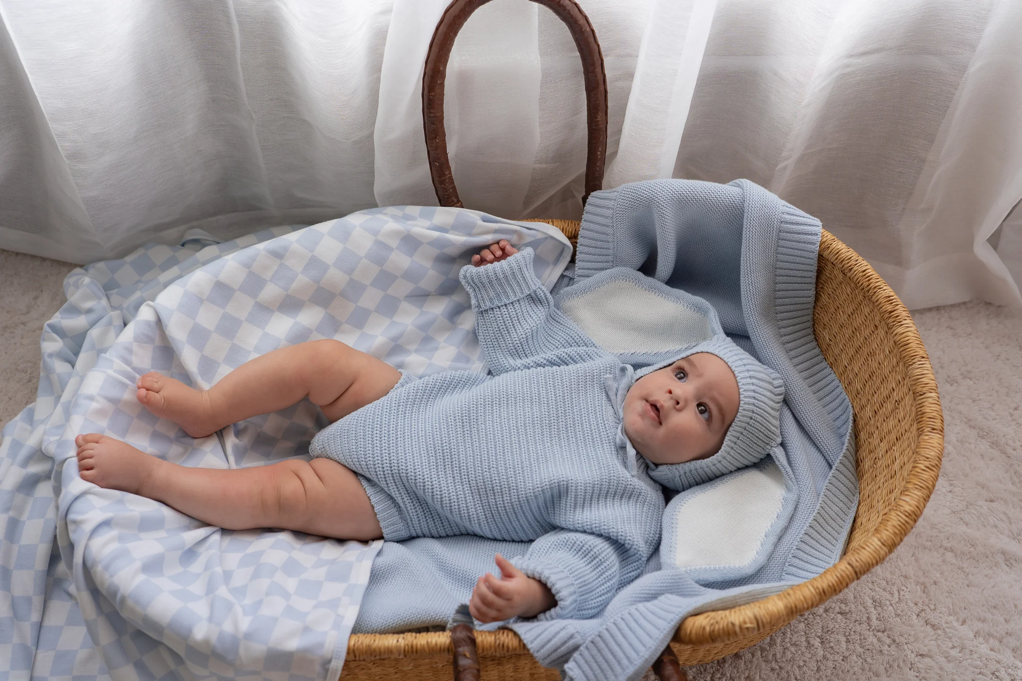 Chunky Knit Romper | Sky Blue - Image 11