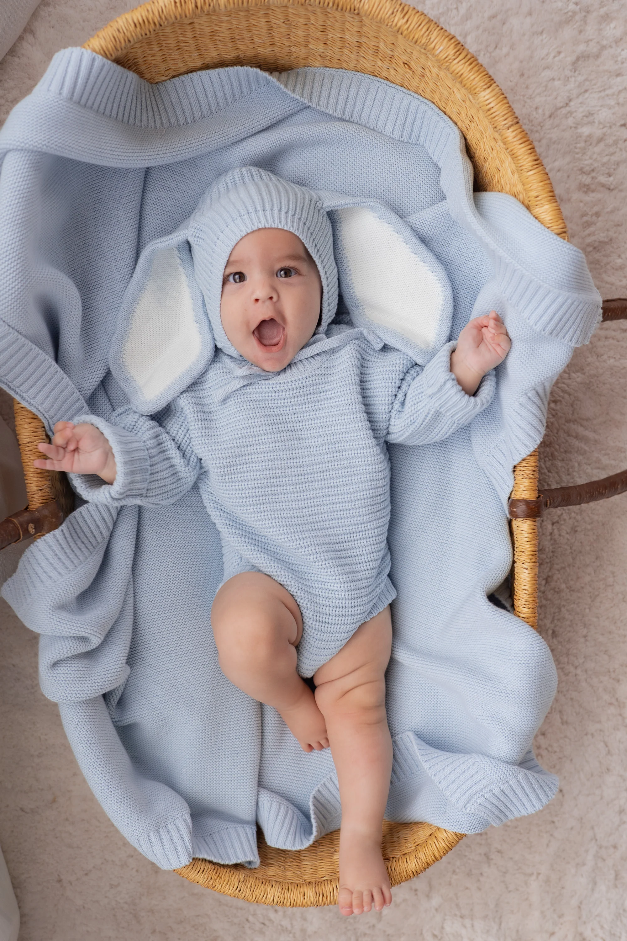 Chunky Knit Romper | Sky Blue - Image 5