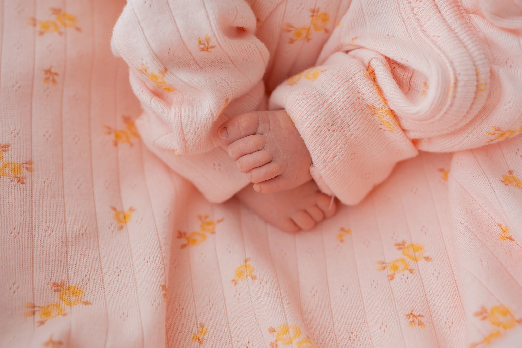 Essential Frill Zip Romper | Tiny Yellow Floral Pointelle - Image 10