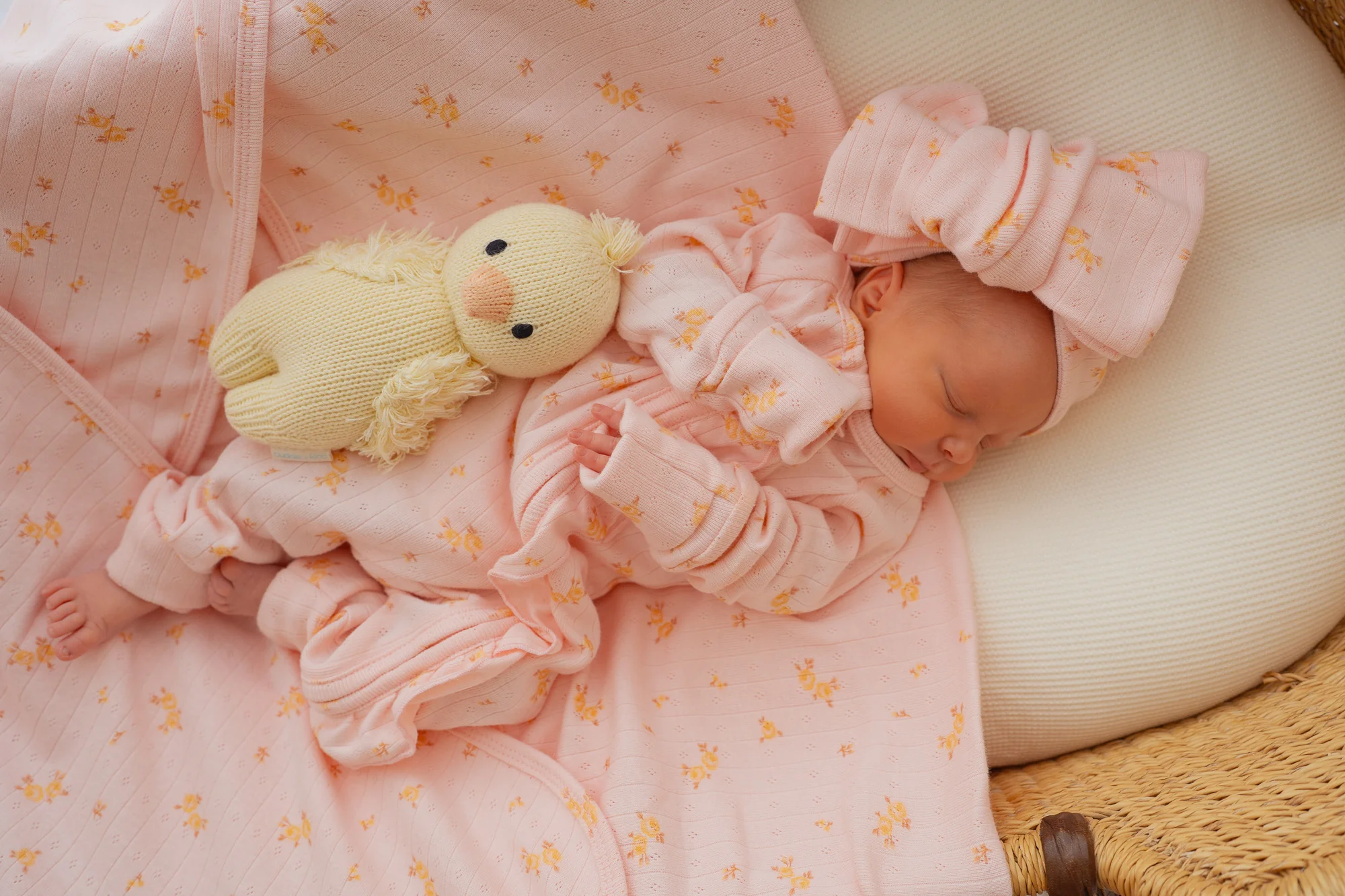 Essential Frill Zip Romper | Tiny Yellow Floral Pointelle - Image 6