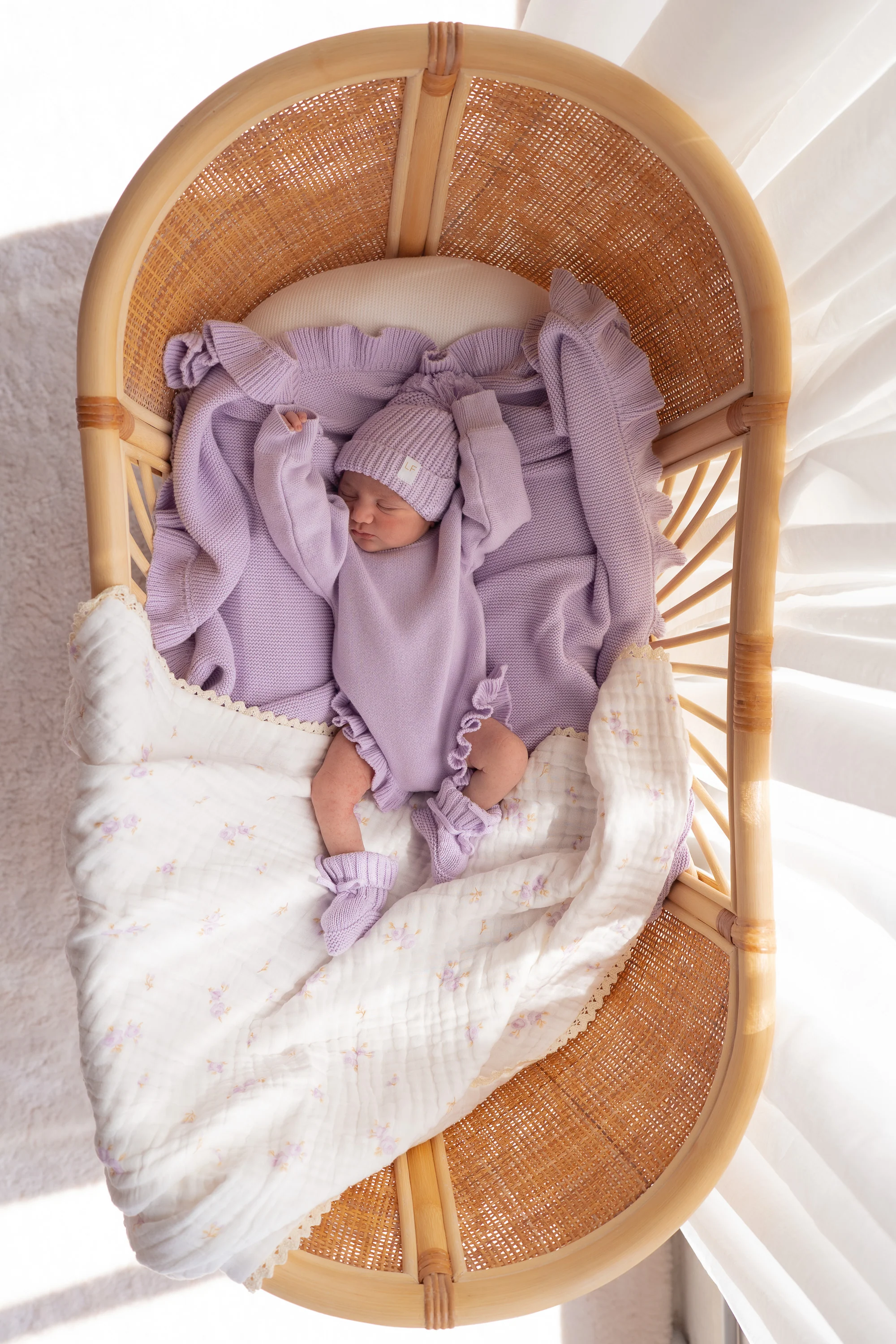 Frill Knit Blanket | Pastel Lilac *AUGUST PRE-ORDER* - Image 4