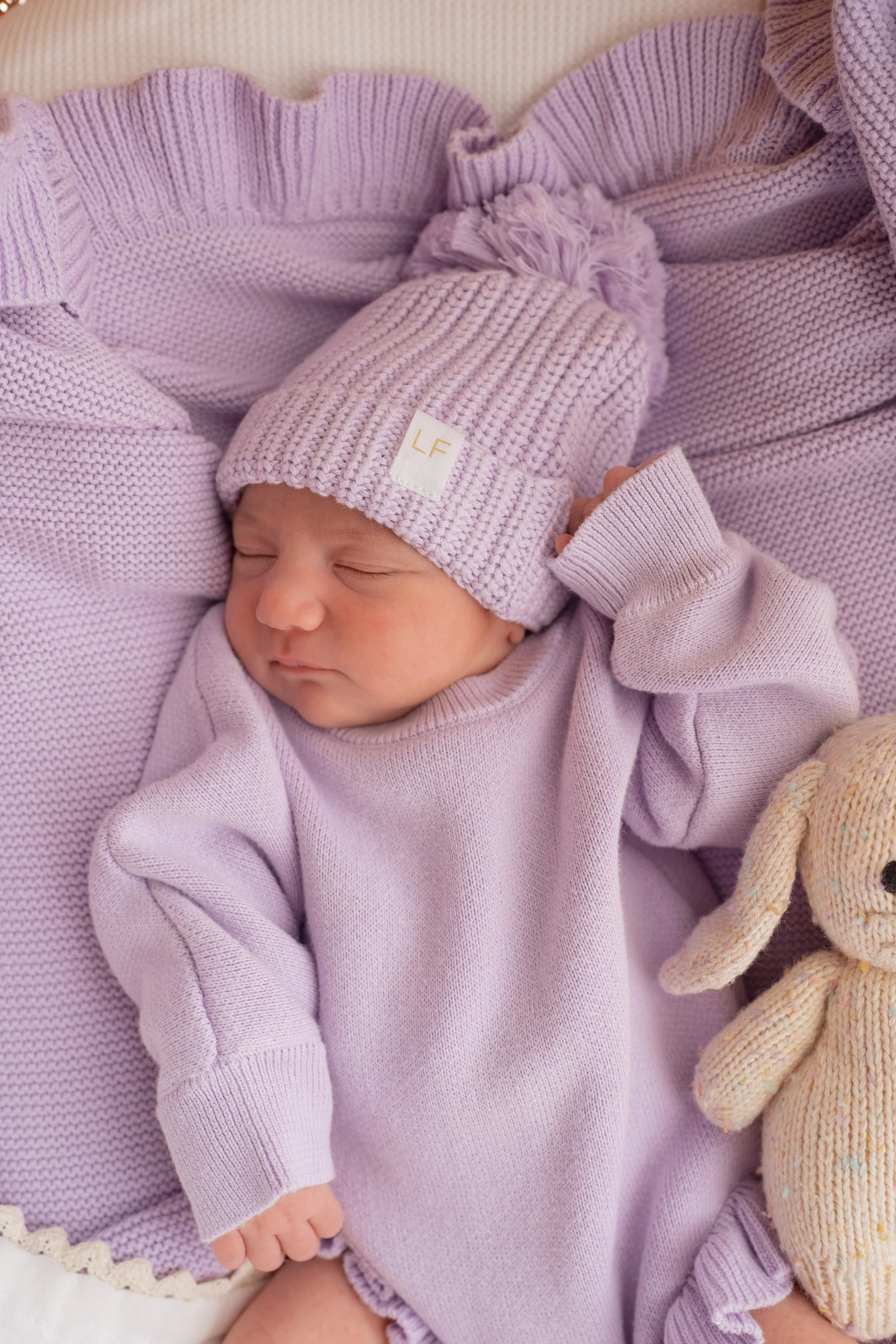 Frill Knit Blanket | Pastel Lilac *AUGUST PRE-ORDER* - Image 5