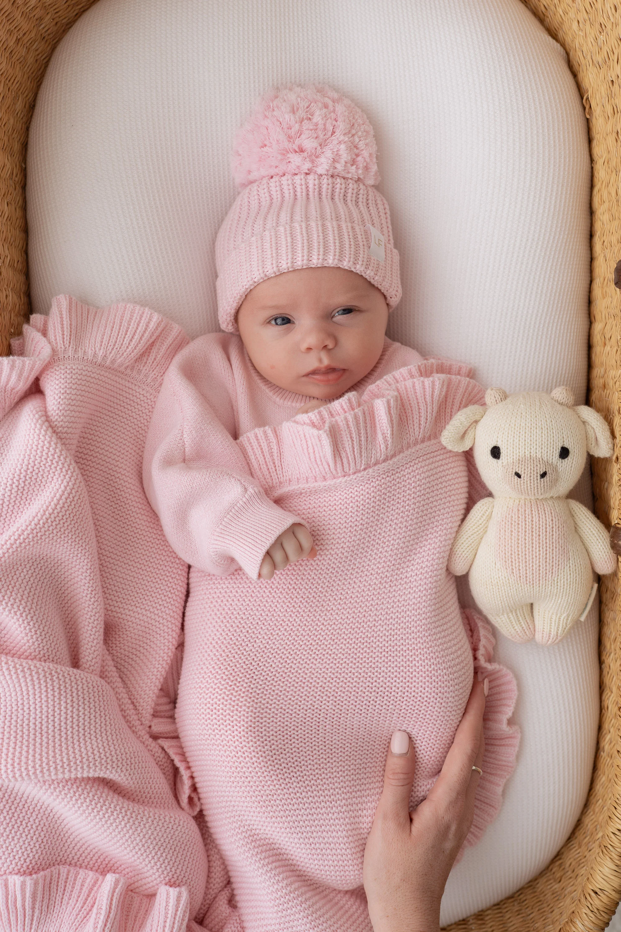 Frill Knit Blanket | Strawberry Milk - Image 4