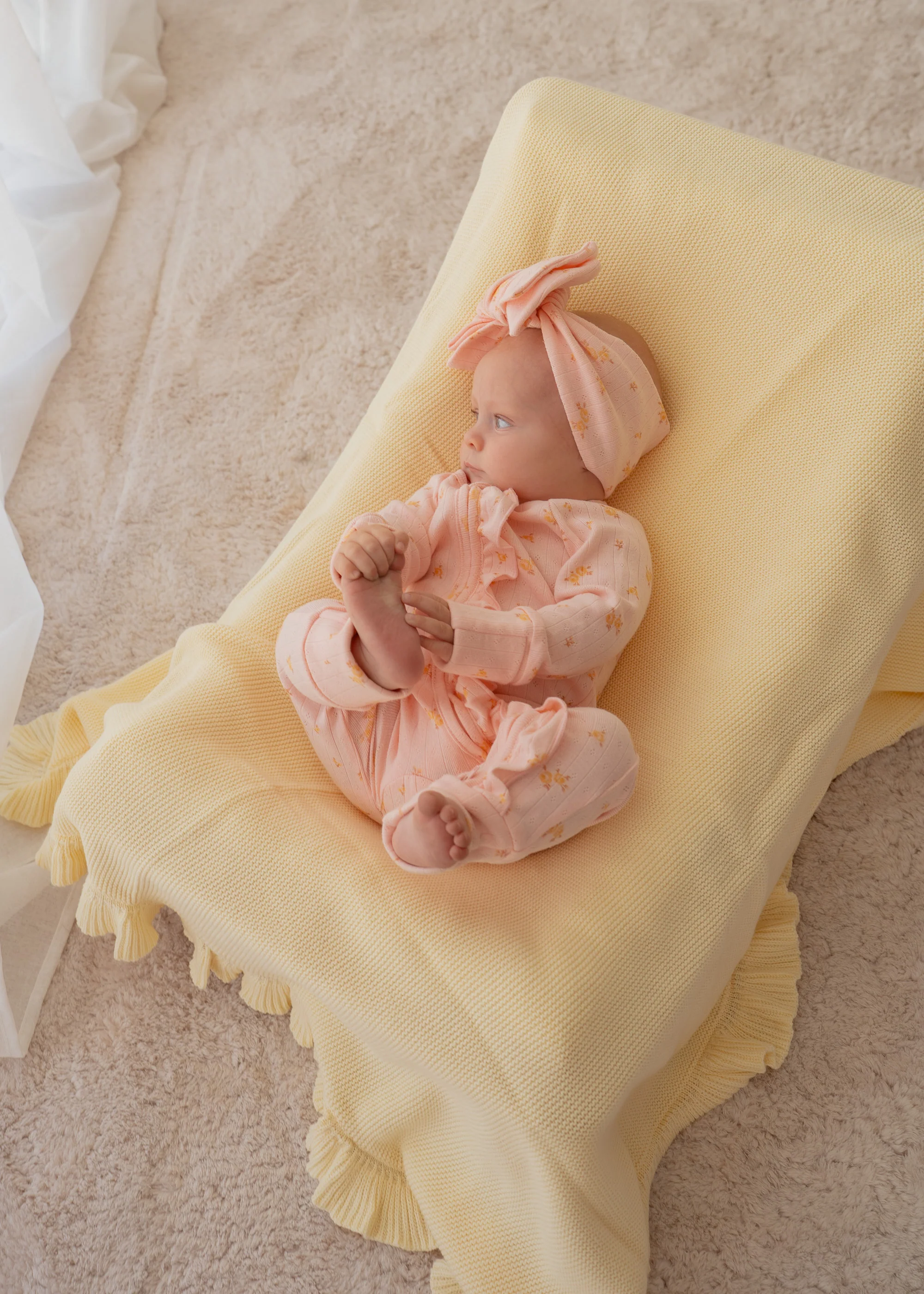 Frill Knit Blanket | Lemon *JULY PRE-ORDER* - Image 4