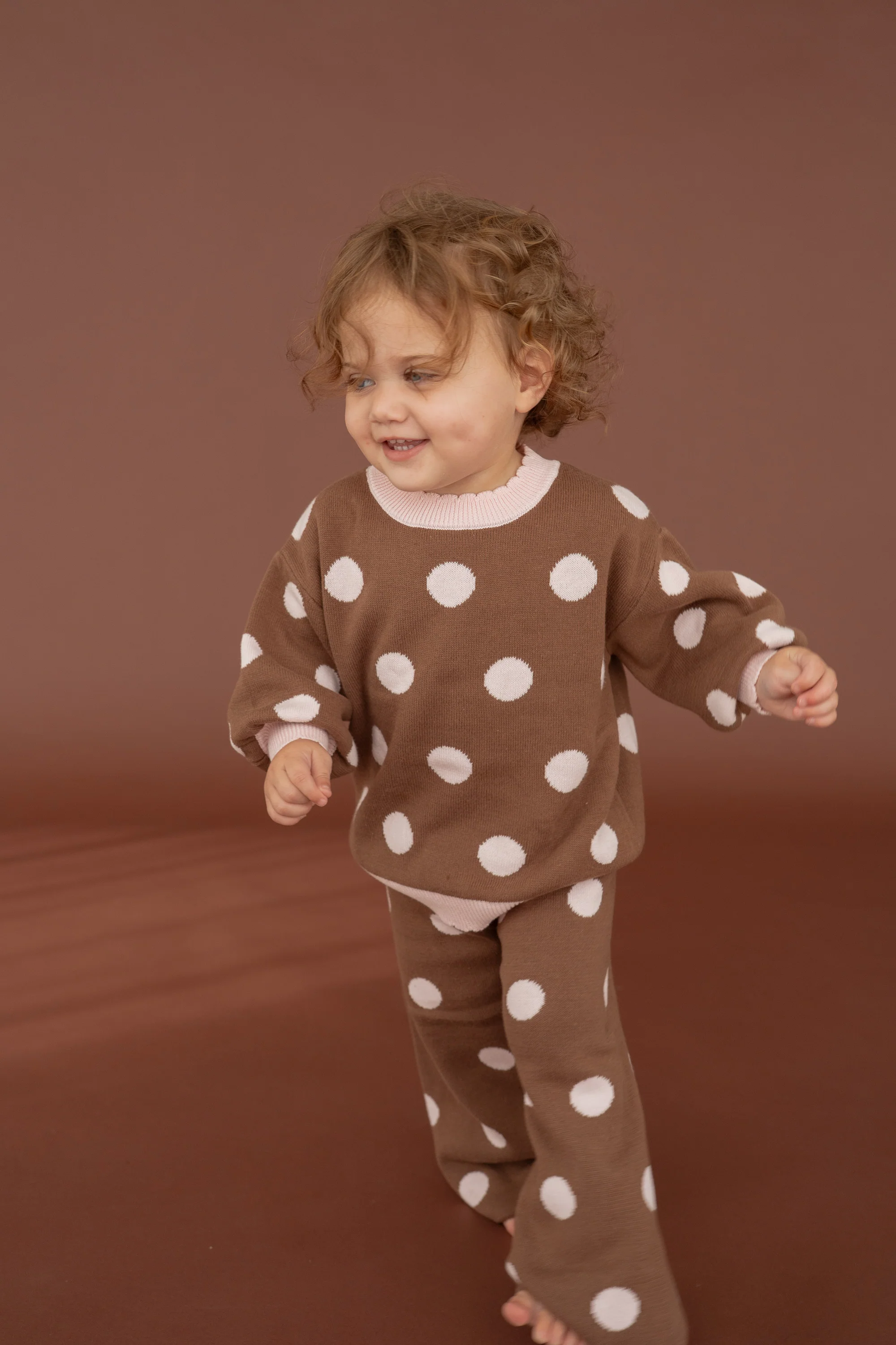 Knit Set | Choc Pink Polka - Image 6
