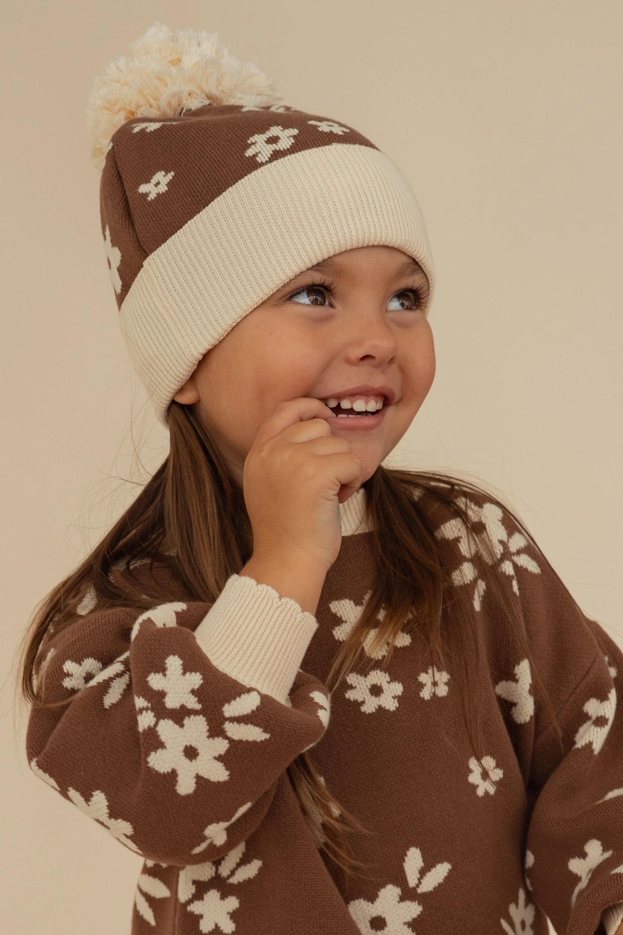 Knit Set | Daisy Floral Chocolate - Image 6