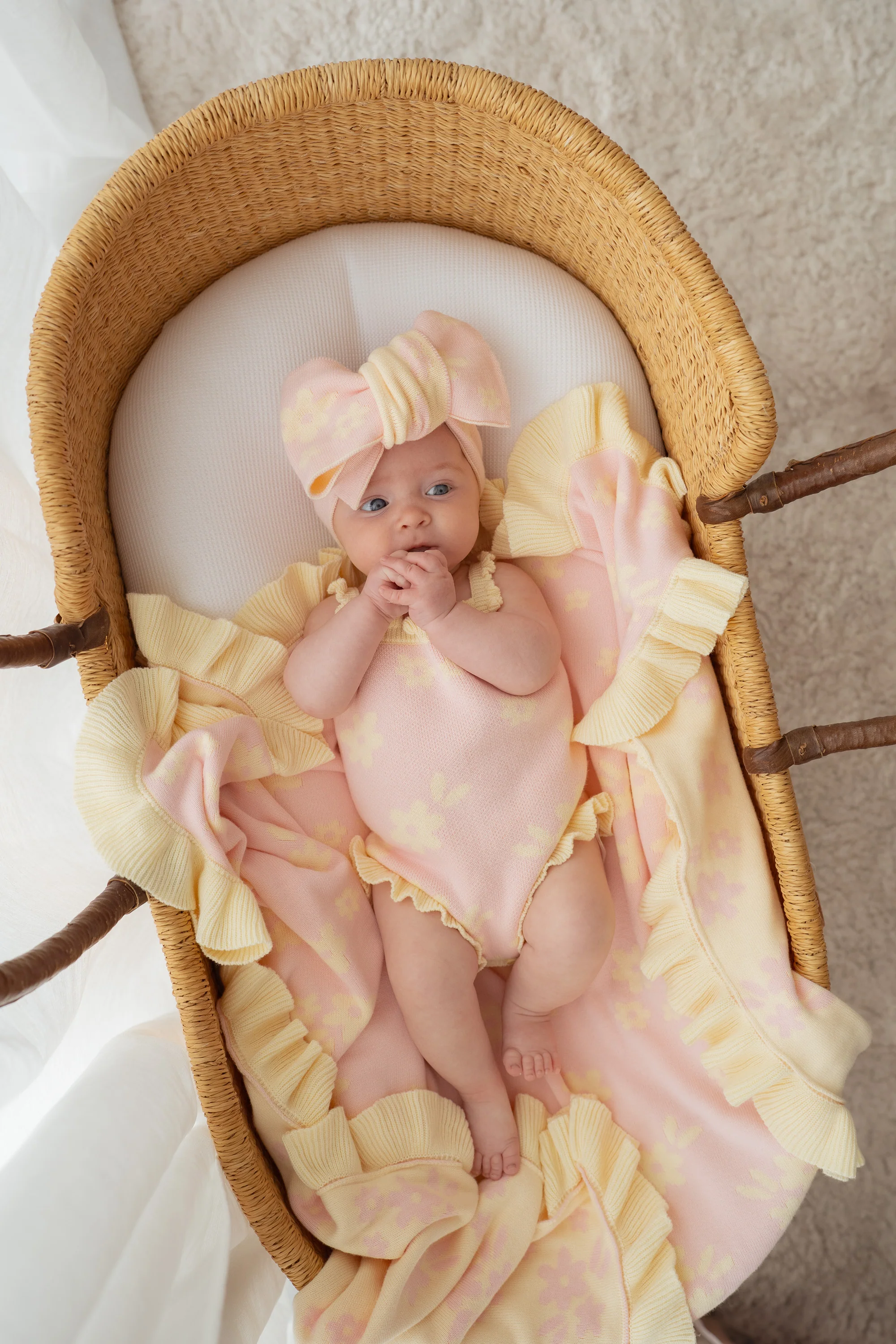 Knit Singlet Romper | Daisy Floral Lemon - Image 5