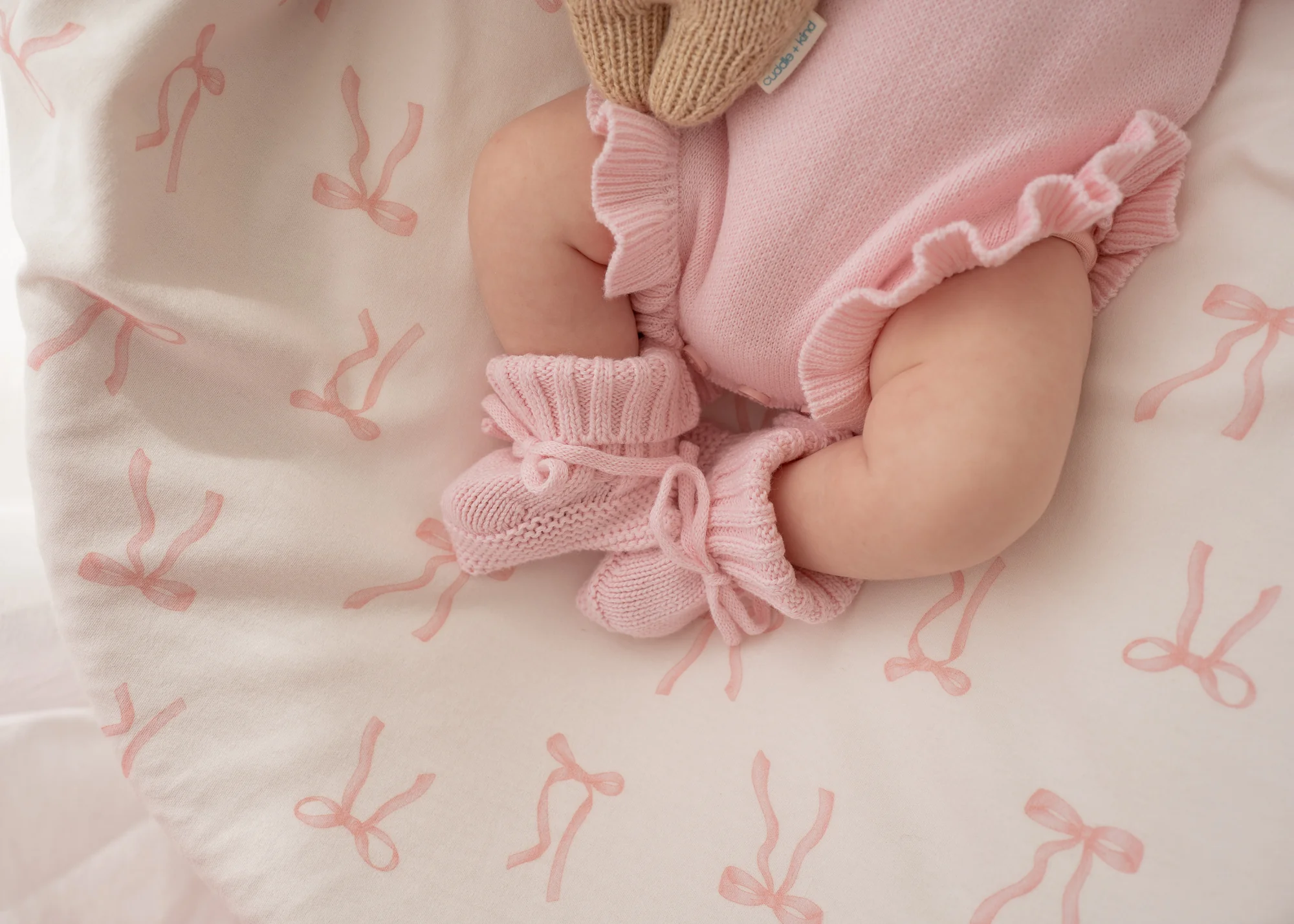 Knitted Booties | Strawberry Milk - Image 4