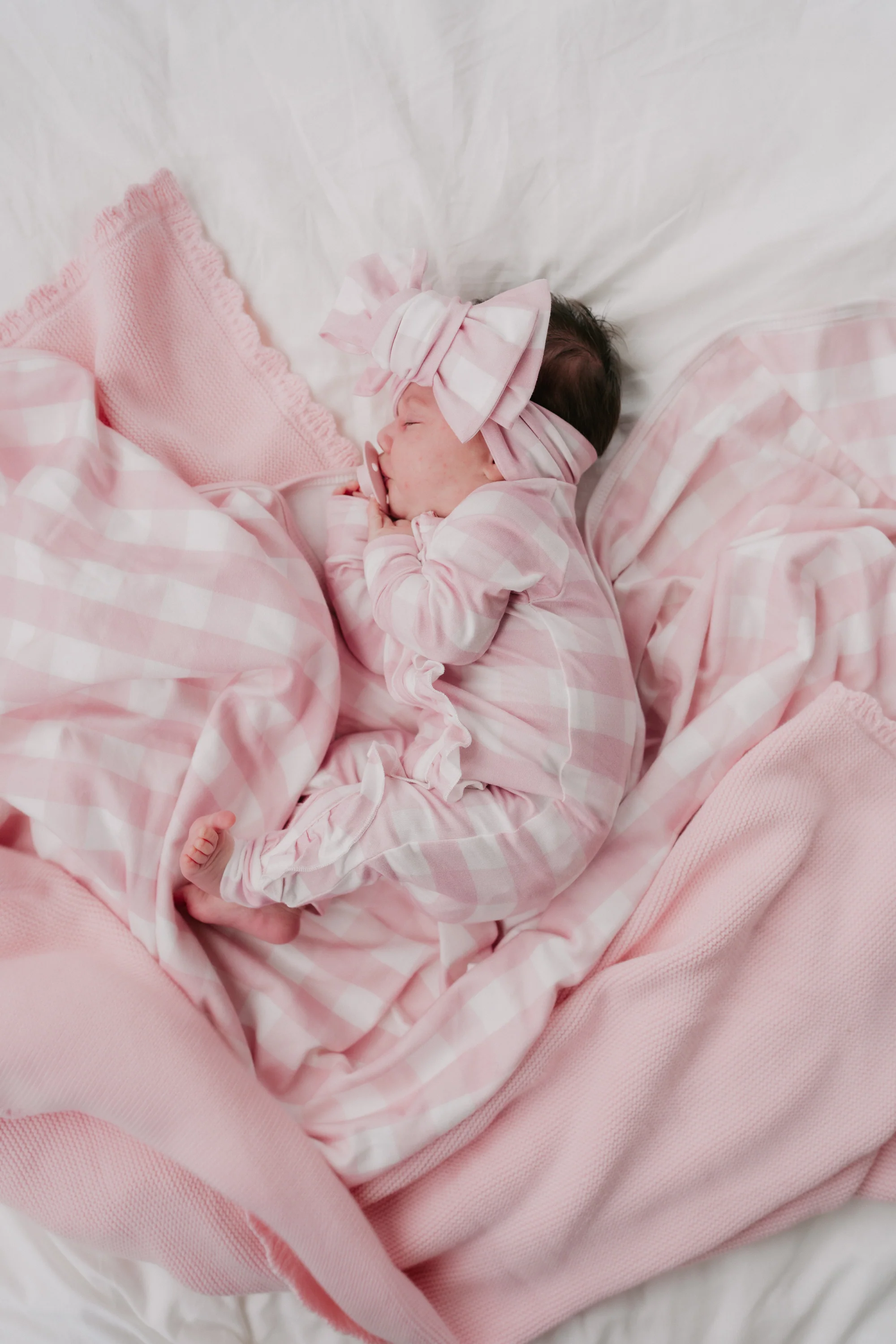 Swaddle Set | Pink Gingham - Image 3